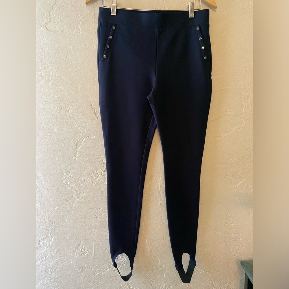 NWT Loft Dark Navy Blue Sailor Stirrup Stretch Pants - M